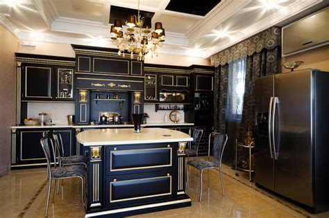 luxury black kitchen cabinets